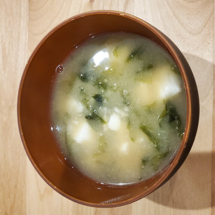 長芋とあおさの簡単味噌汁